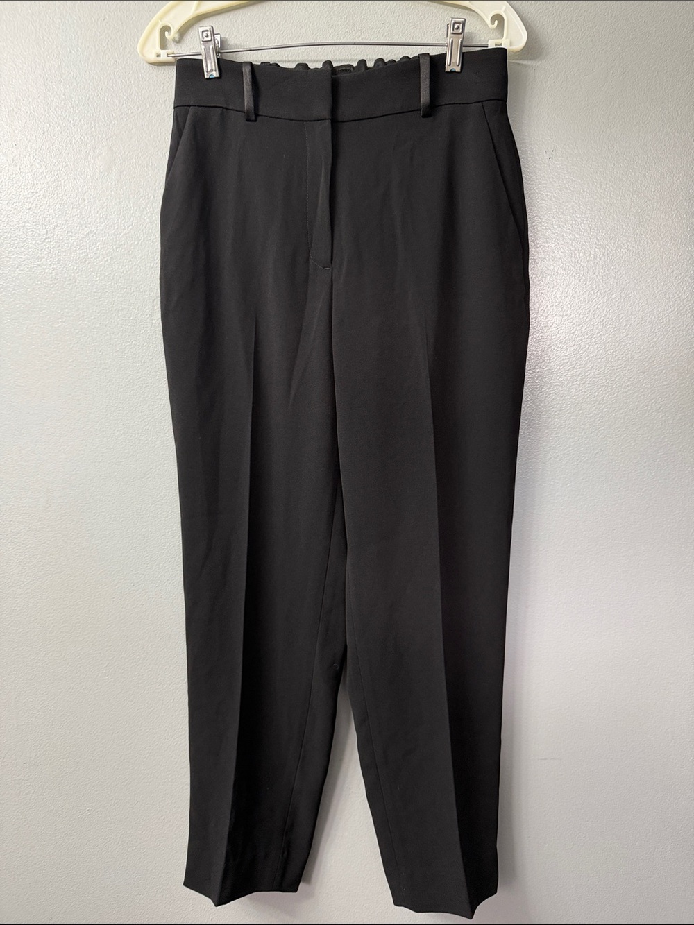 THE FOLD clever crepe slim leg black  trousers 6 NWT